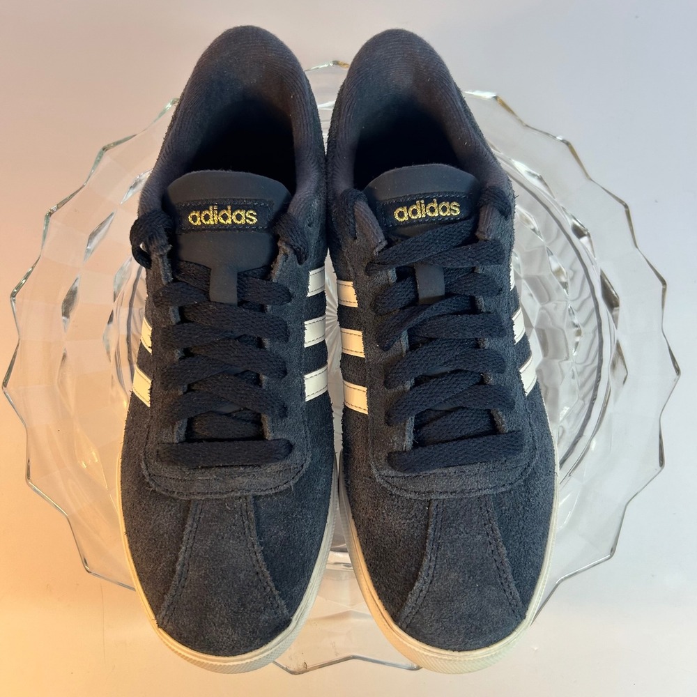 Adidas Court VL‎ Suede Blue White Striped Casual Shoes Sneakers Womens - Picture 6 of 7